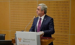 Serj Sarkisyan Kıbrıs Üniversite`de Konuşma Yaptı