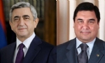 Serj Sarkisyan’dan Türkmensitan Cumhurbaşkanı’na Tebrik Mesajı