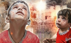 Halep`te, Çocuklar gözünden savaş başlıklı sergi düzenlendi