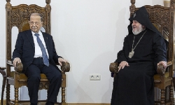 Lübnan Cumhurbaşkanı Ermeni Apostolik Kilisesi Merkezi Eçmiadzin’i ziyaret etti