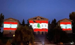 ​Armenian Parliament Building Lit Up With Lebanon Flag
