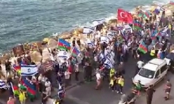 Azeri Demonstrators Protest At Armenian Monastery In Israel.