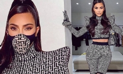 Kim Kardashian models a Balmain face mask as she graces Instagram in an ensemble specially curated b