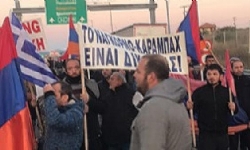 Yunanistan Ermenileri araçlarla Yünanistan-Türkiye sınırını kapattı
