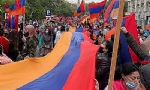Thousands of Armenians marching in Madrid