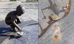 Bronze statue of a boy stolen from Yerevan-2800 Park