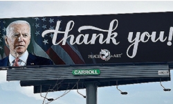Billboard in Massachusetts thanks President Biden for recognizing Armenian Genocide