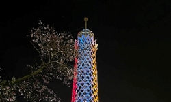 Cairo Tower lights up in colors of Armenian flag