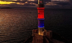 Lighthouse on Crete, city hall of Alexandroupoli light up in colors of Armenian flag