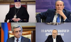 ​Ermenistan ve Karabağ`ın eski Cumhurbaşkanları ile Tüm Ermeniler Katolikosu bir araya geldi