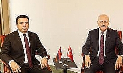 TBMM Başkanı Numan Kurtulmuş, Ermenistan Meclis Başkanı Alen Simonyan ile bir araya geldi.