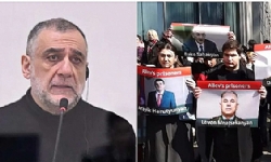 Kızılhaç’ın Yerevan ofisi önünde Ruben Vardanyan’ın hayatı ve Ermeni esirlerin korunması için göste