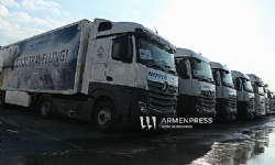 TIR`lar Ermenistan-Türkiye sınırındaki Margara sınır kapısına doğru yola çıktı